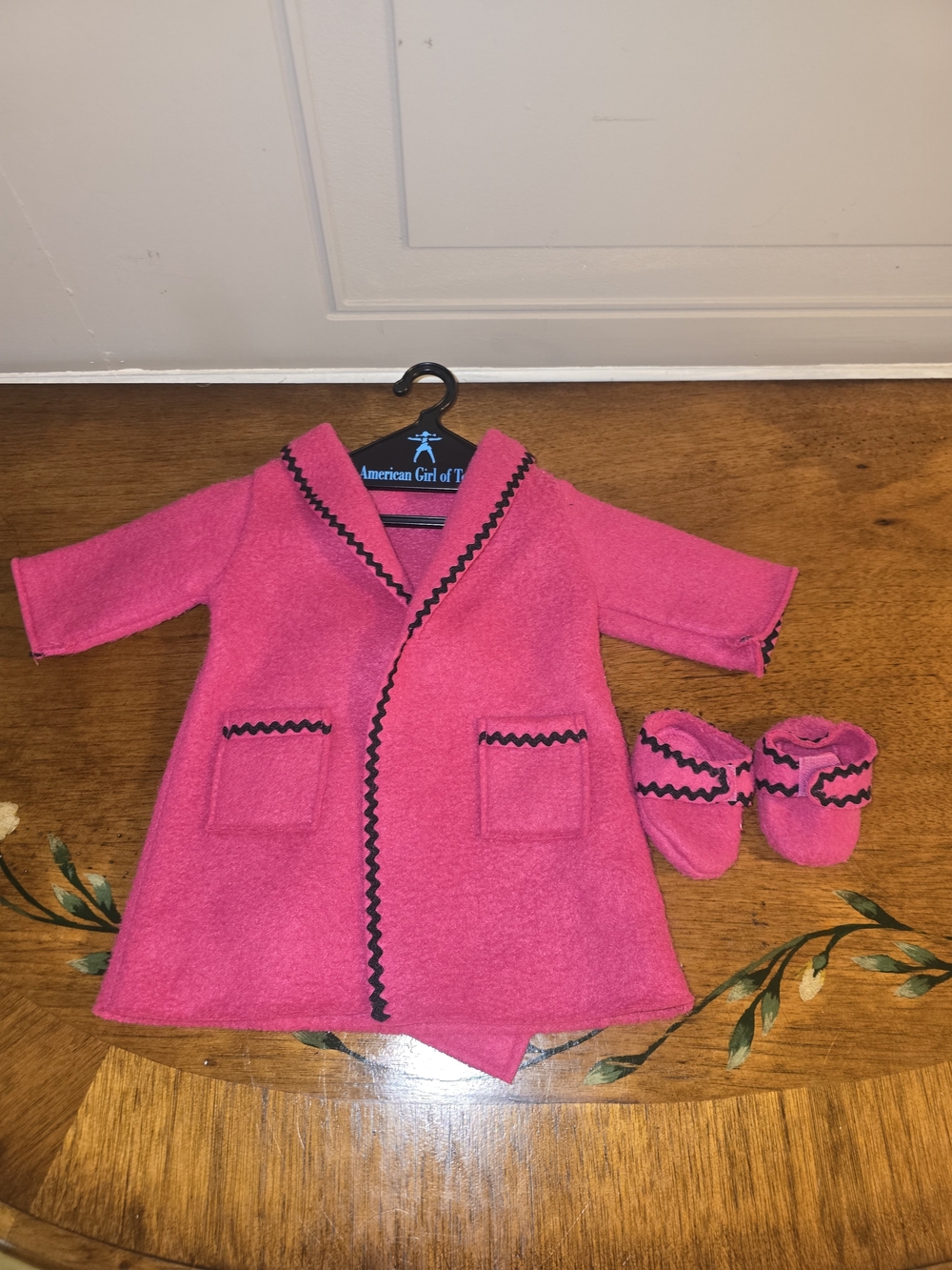 American Girl Doll Pink Robe with Slippers